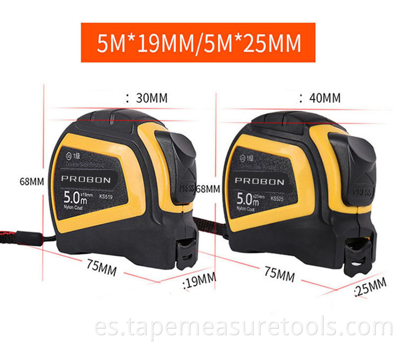 3m 5m 7.5m 10m Cinta métrica retráctil Cinta métrica de goma autobloqueante